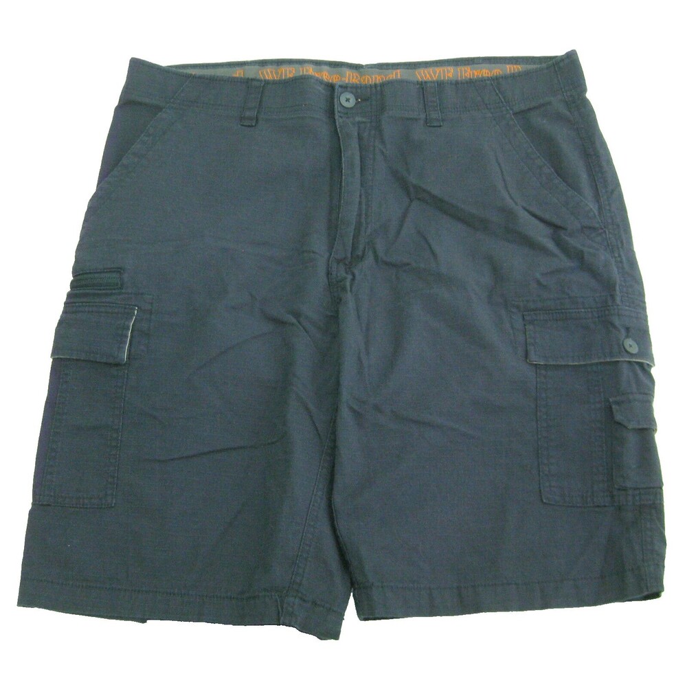 WEARFIRST Men's (Size 40) Blue Cargo Casual Shorts 8 Pockets Zipper Fly Cotton